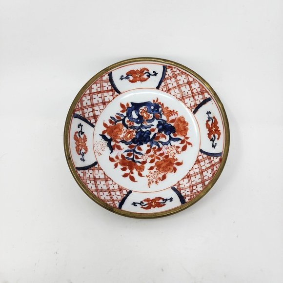 VTG‎ Japanese PorcelainWare Pewter Encased Bowl ACF Hong Kong Flower Bowl - Picture 5 of 8